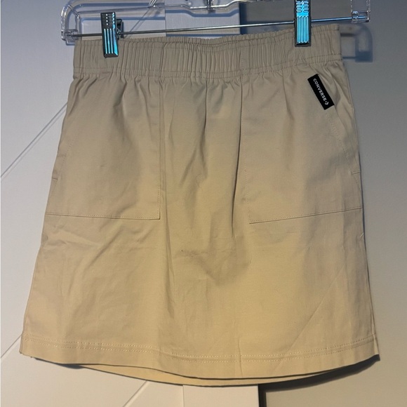 Converse Girls Cream A-Line Skirt Elastic Waist Pockets Size M (10–12) - Picture 3 of 5